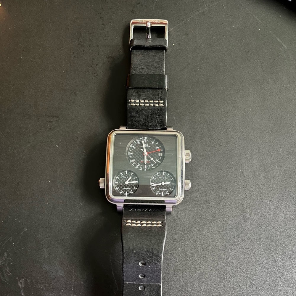 Glycine Airman 7 Plaza Mayor- 53 x 53 mm XL Swiss Automatic Watch- 3 movements!